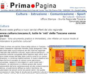 Prima Pagina - Regione Toscana