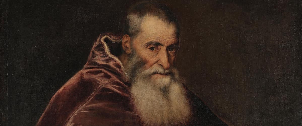 Mostra I Farnese, particolare Ritratto di Papa Paolo III di Tiziano